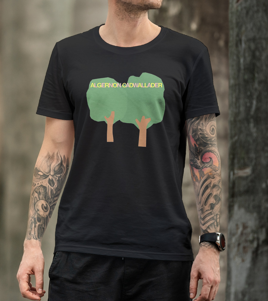 ALGERNON CADWALLADER Two Green Trees With Brown Trunks On A T-Shirt