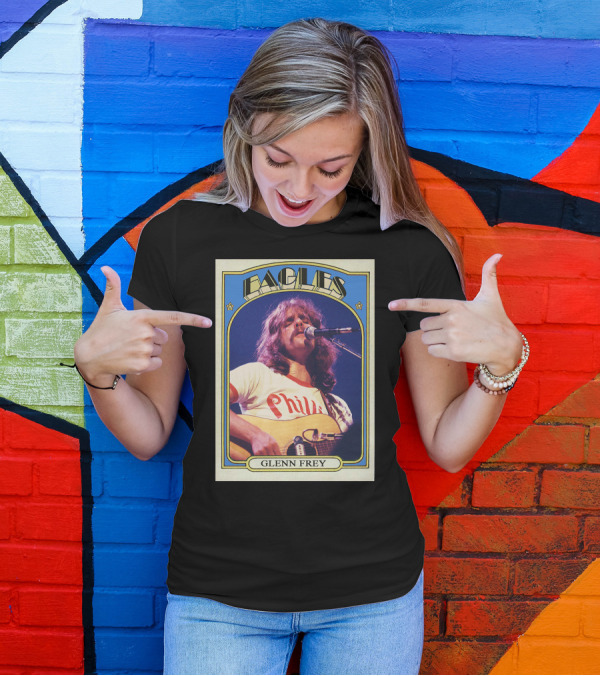 Eagles Glenn Frey Vintage Phillies Tee Card T-Shirt