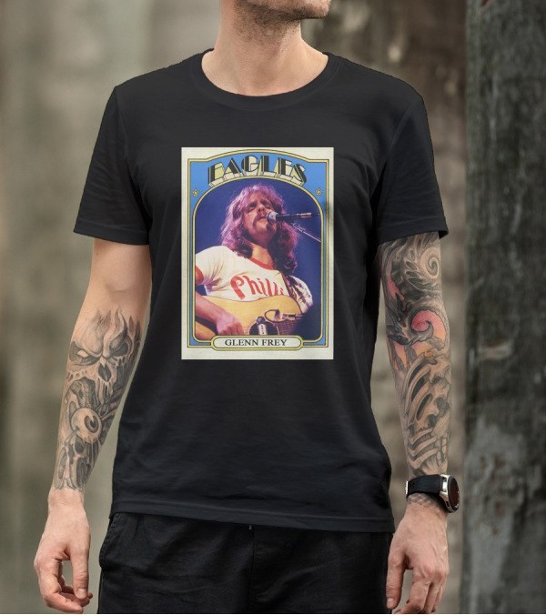 Eagles Glenn Frey Vintage Phillies Tee Card T-Shirt