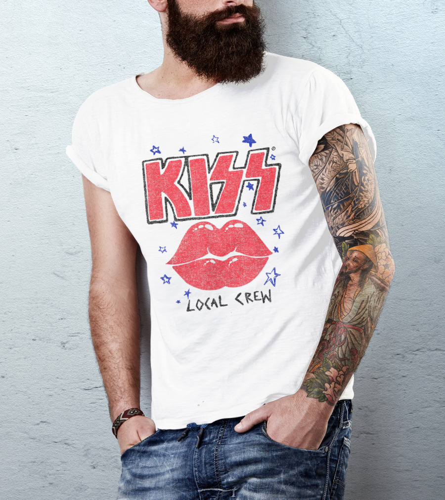 KISS Local Crew Lips And Stars T-Shirt