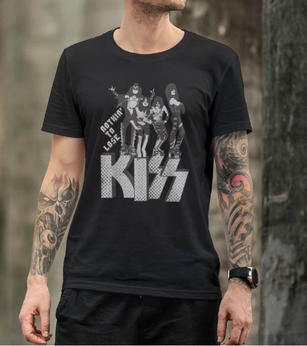 KISS Nothin To Lose Band Members Metallic T-Shirt