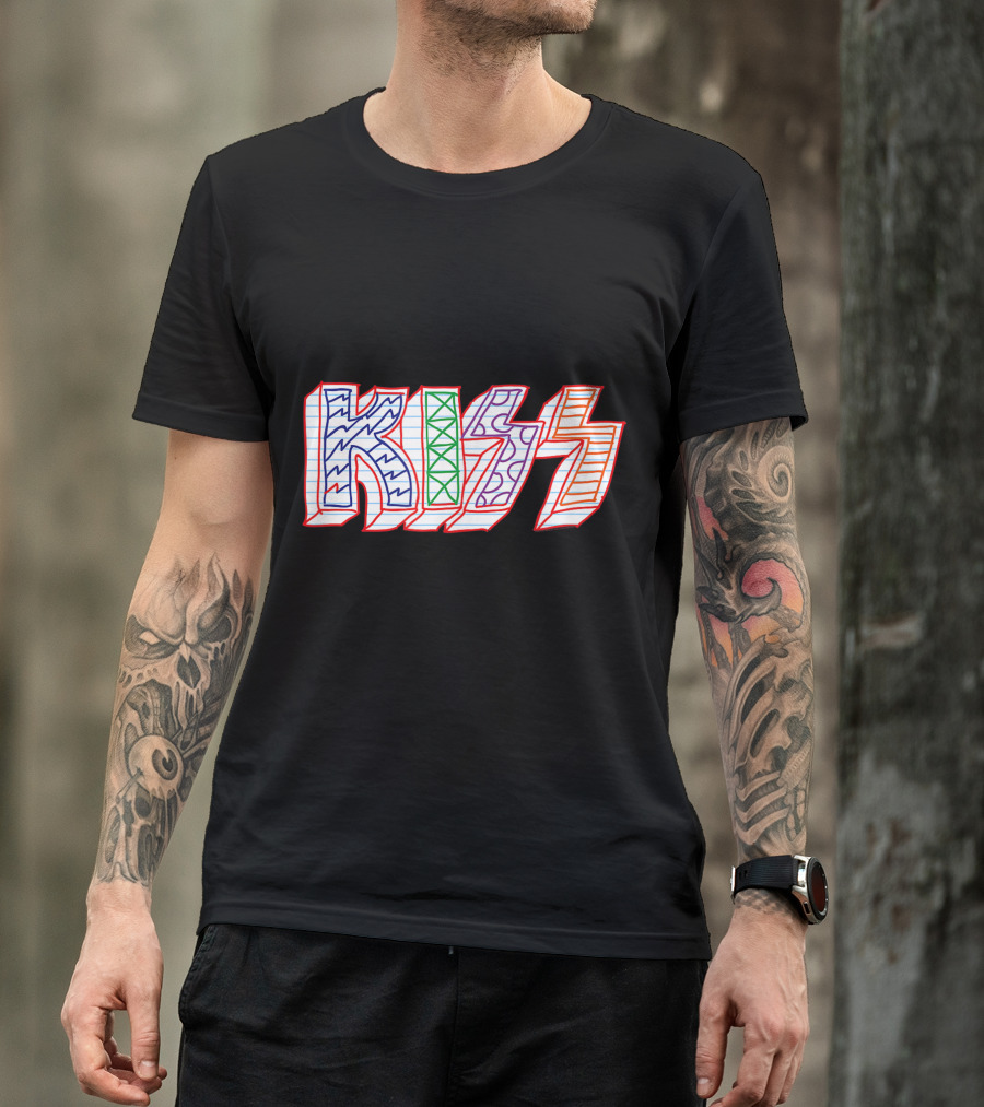 KISS Colorful Sketch Pattern Notebook T-Shirt