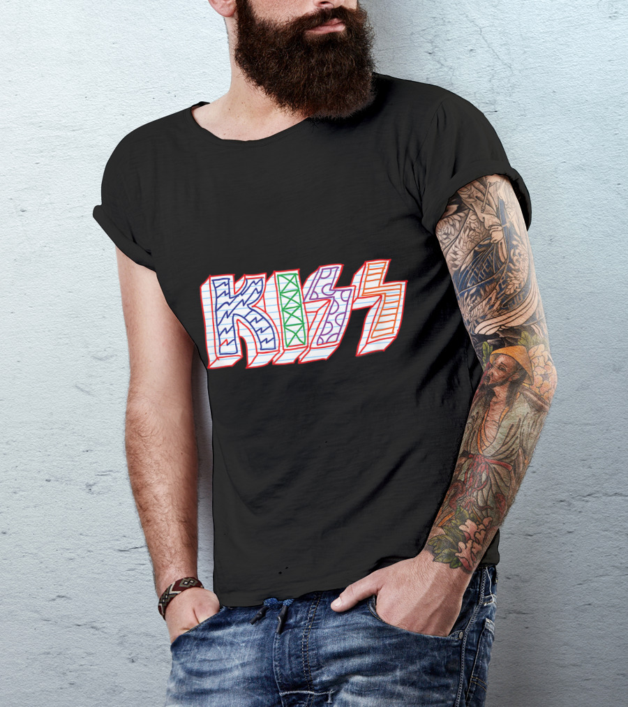 KISS Colorful Sketch Pattern Notebook T-Shirt
