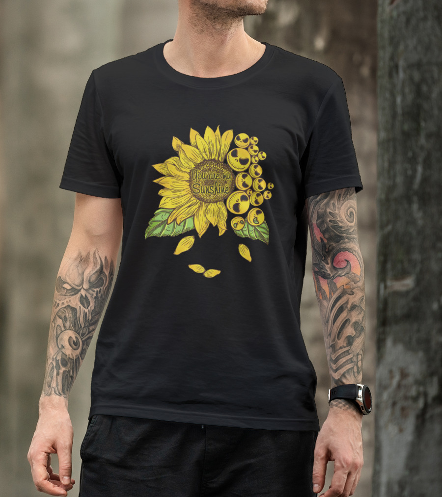 Nightmare Before Christmas You Are My Sunshine Sunflower Icons T-Shirt