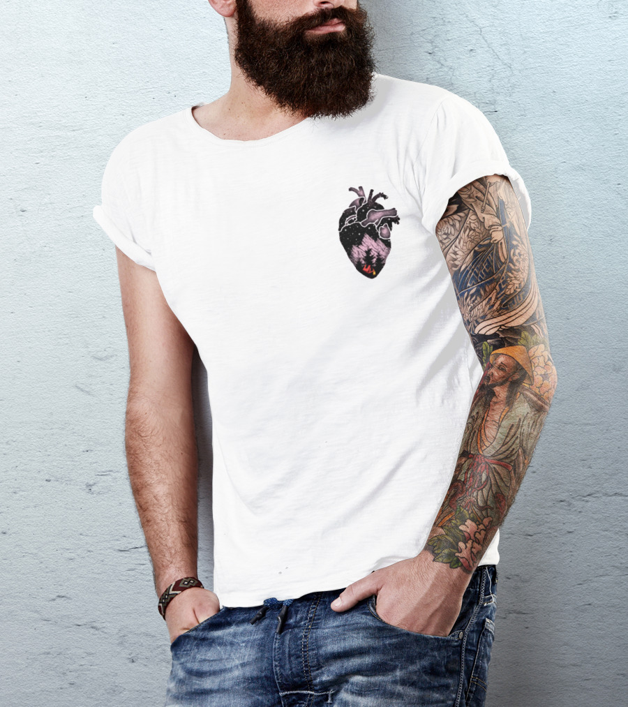 Camping Heart Forest Night Tent T-Shirt
