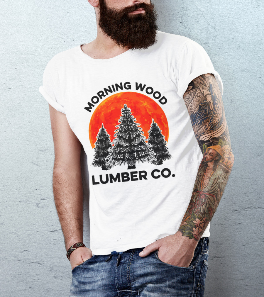 Morning Wood Lumber Co Sunlit Forest Scene T-Shirt