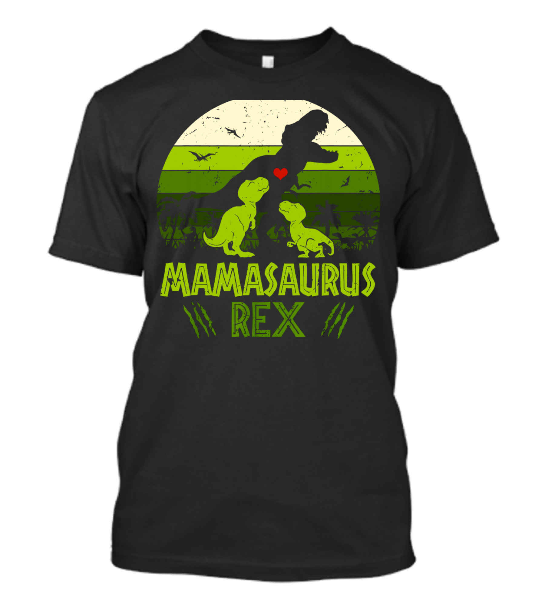 Vintage Retro Mamasaurus Rex Dinosaur Lover 2 Kids T-Shirt
