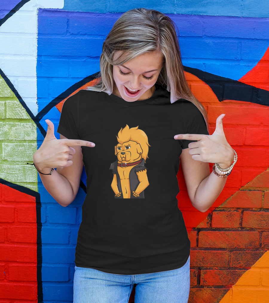Jake The Punk Dog Mohawk And Leather Vest Rocker T-Shirt