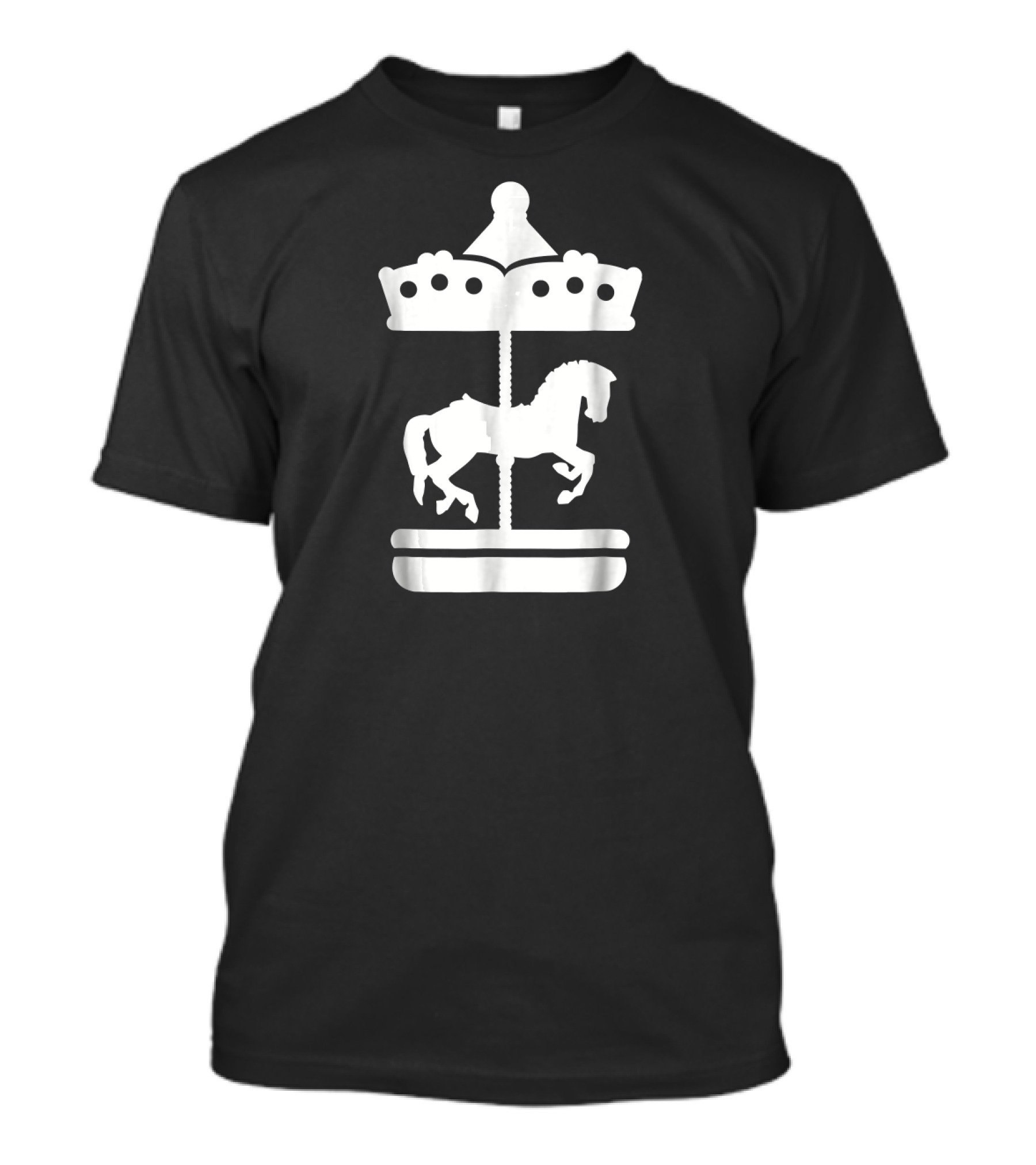 Carousel Horse Silhouette Vintage Merry-Go-Round Image T-Shirt