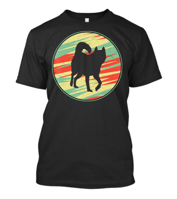 Husky Retro Vintage Silhouette 70s Style Circular T-Shirt