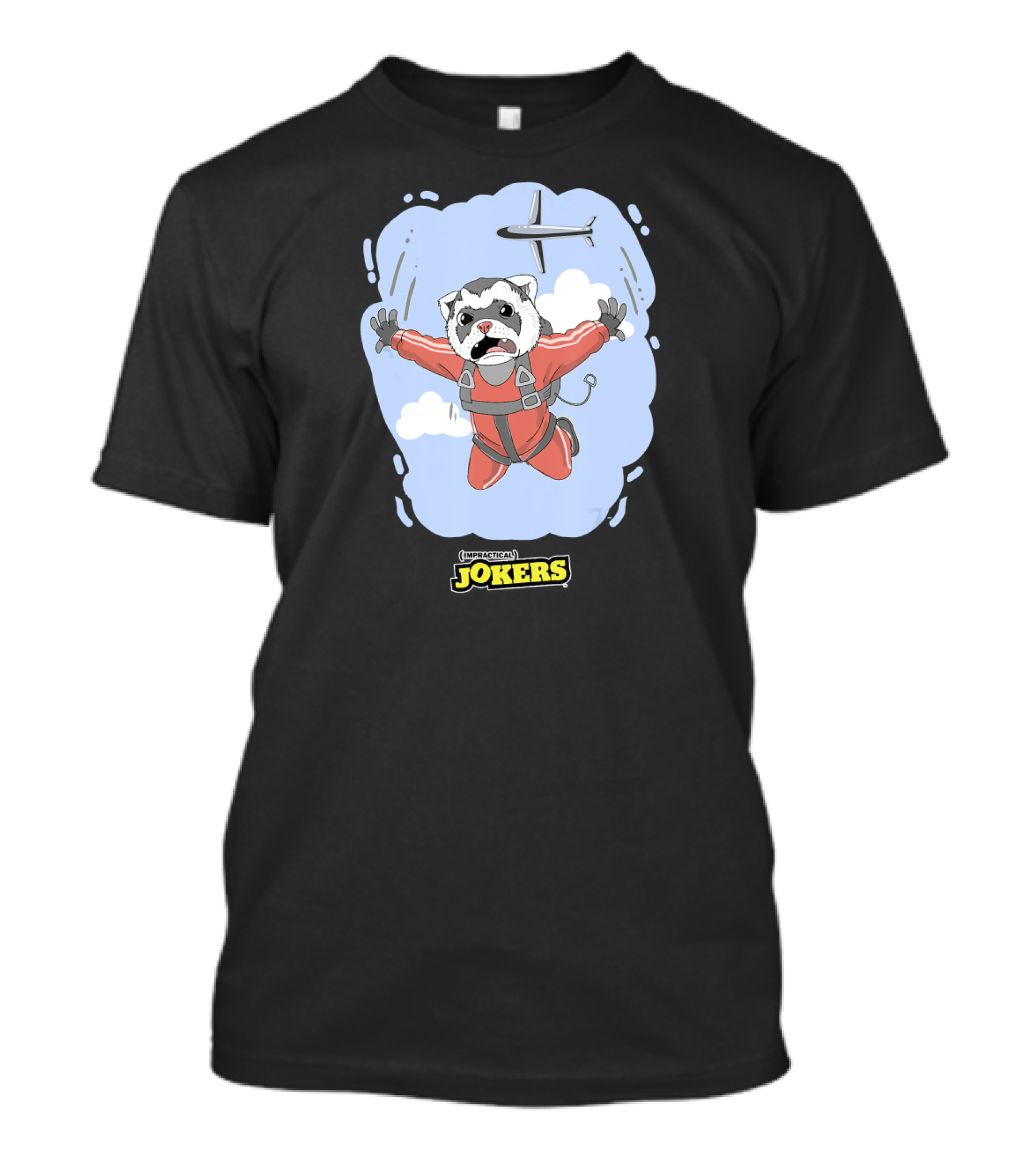 Impractical Jokers Murry Skydiving Ferret Plane Iconic Fun Adventure T-Shirt