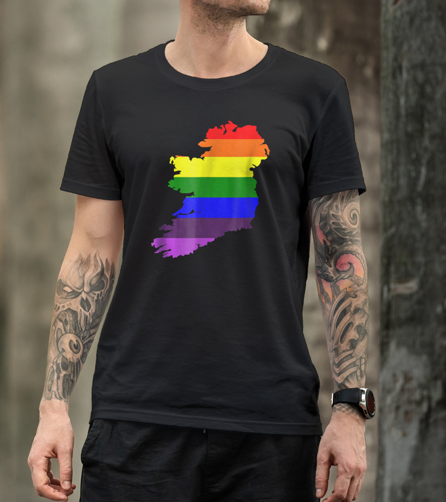 Ireland Gay Pride Map Rainbow Irish T-Shirt