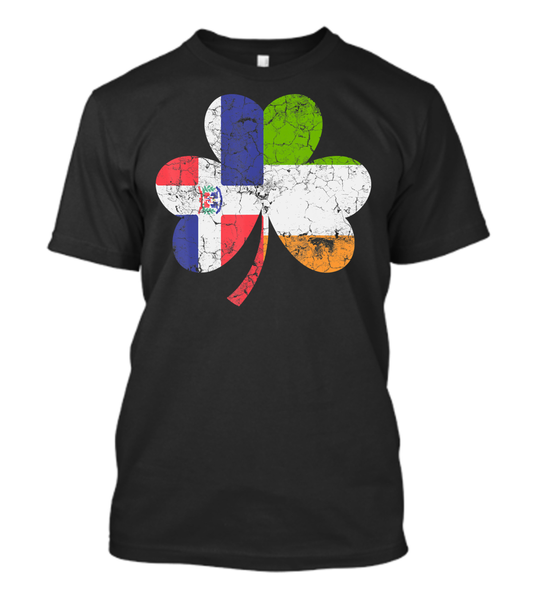 Dominican Republic Ireland Shamrock Flag Mix T-Shirt