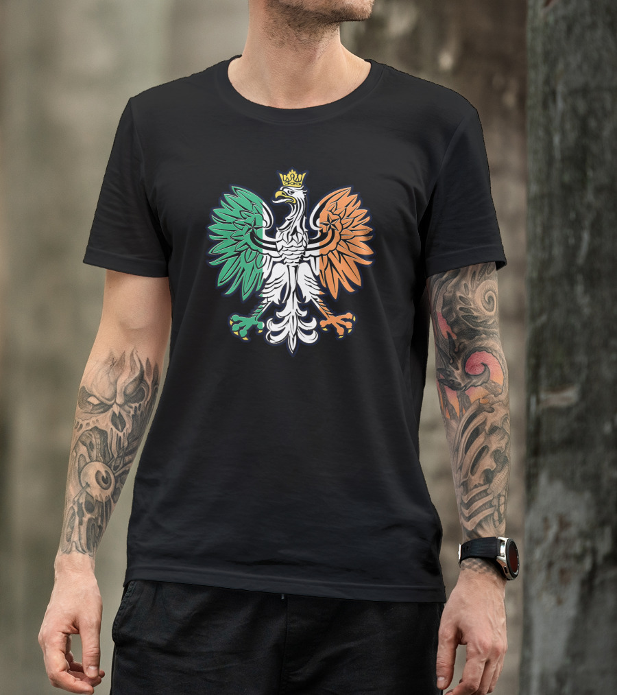Irish Flag Colors Polish Eagle Pride Iconic T-Shirt