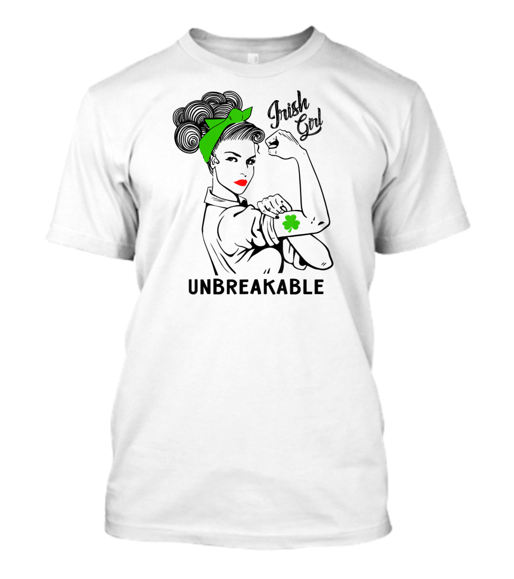 Irish Girl Unbreakable Shamrock Tattoo Rosy The Riveter T-Shirt