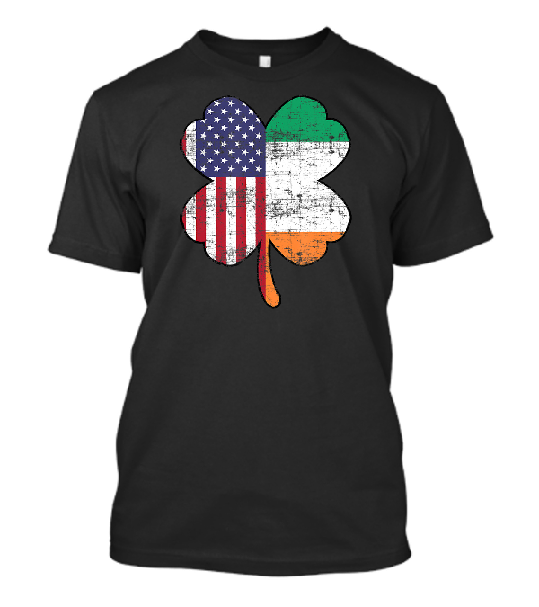 Irish American USA Ireland Flag Shamrock T-Shirt