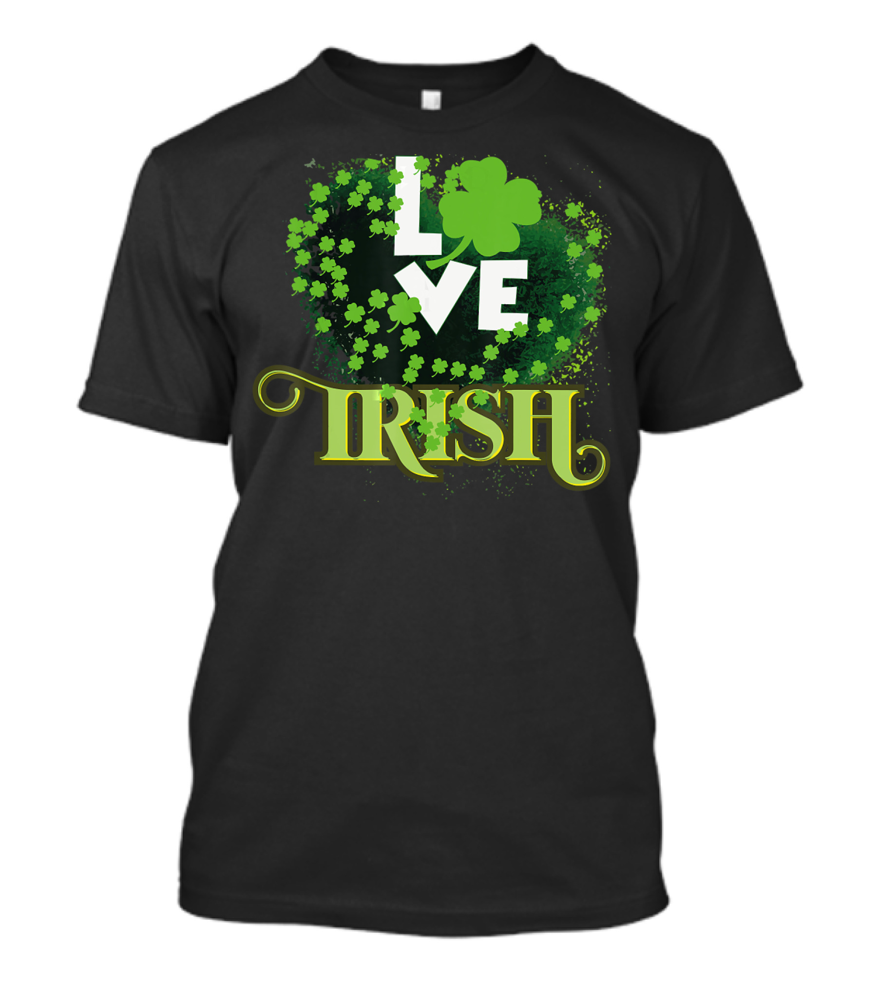 Love Irish Green Heart Shamrock Charm T-Shirt
