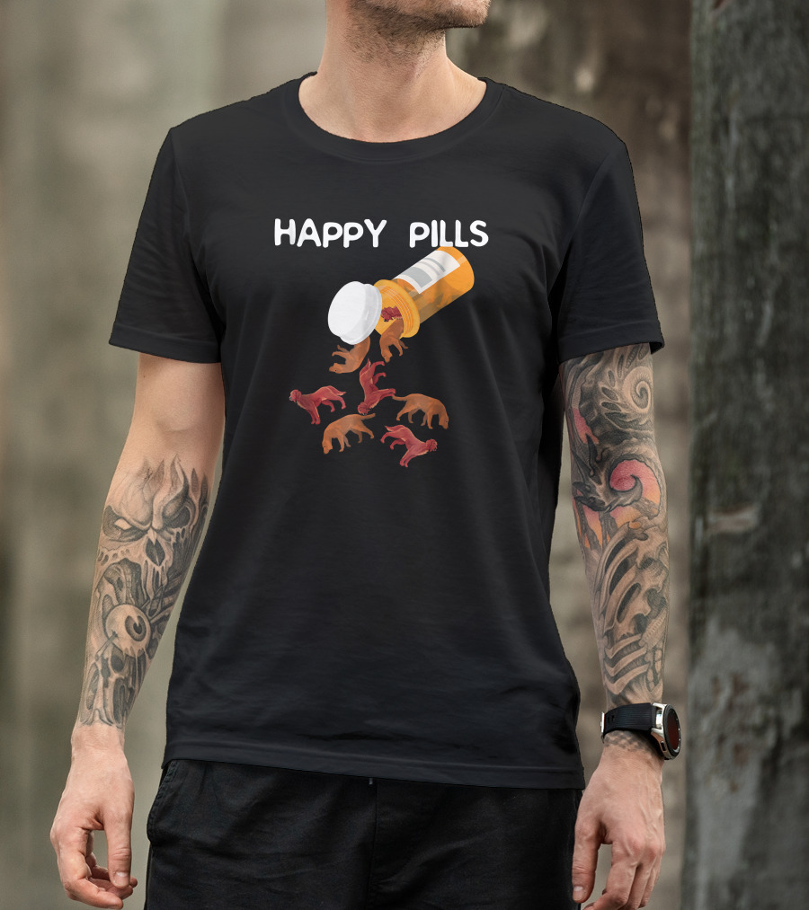 HAPPY PILLS Irish Setter Dogs In Prescription Bottle T-Shirt