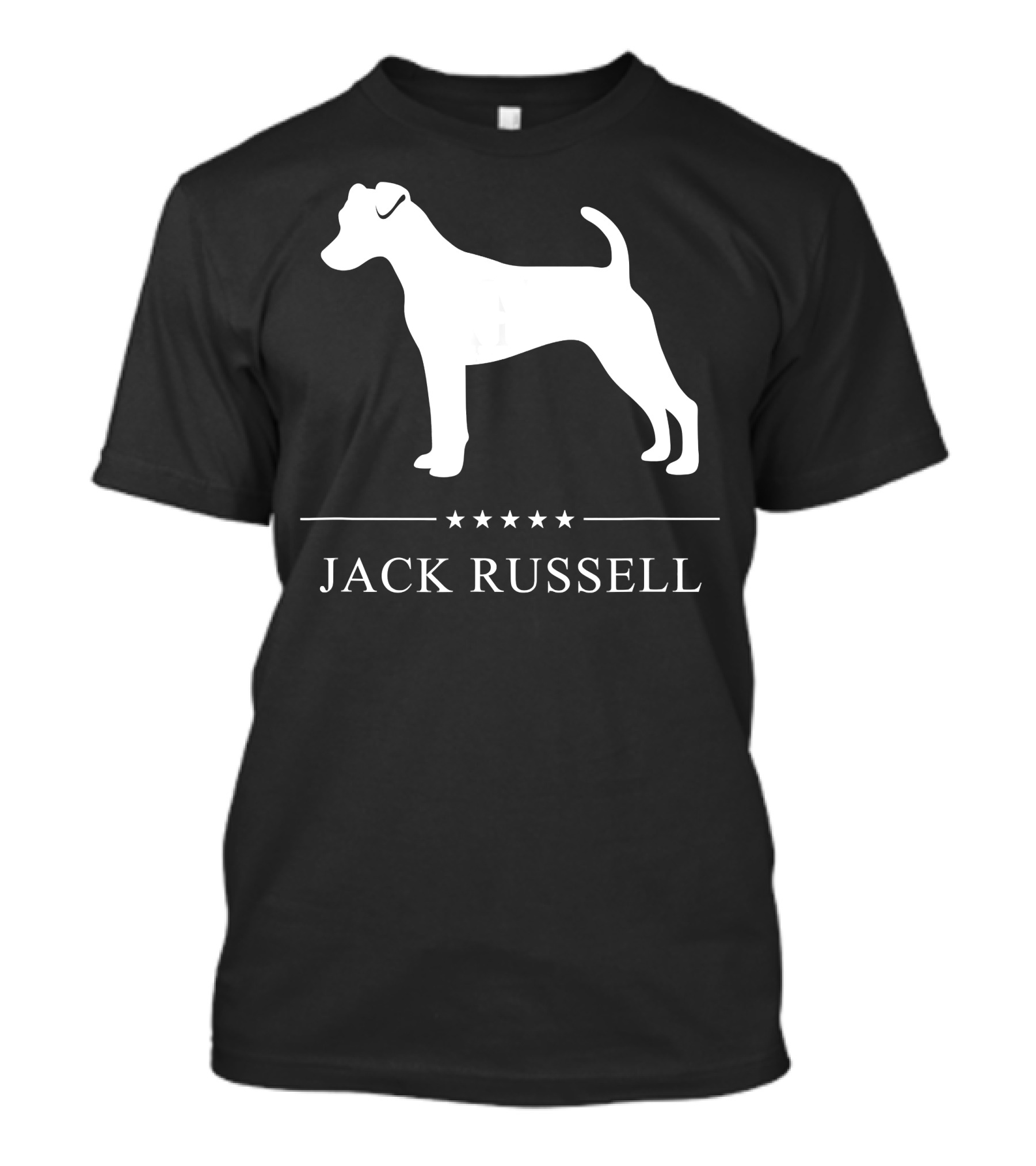 Jack Russell Five Stars White Dog T-Shirt