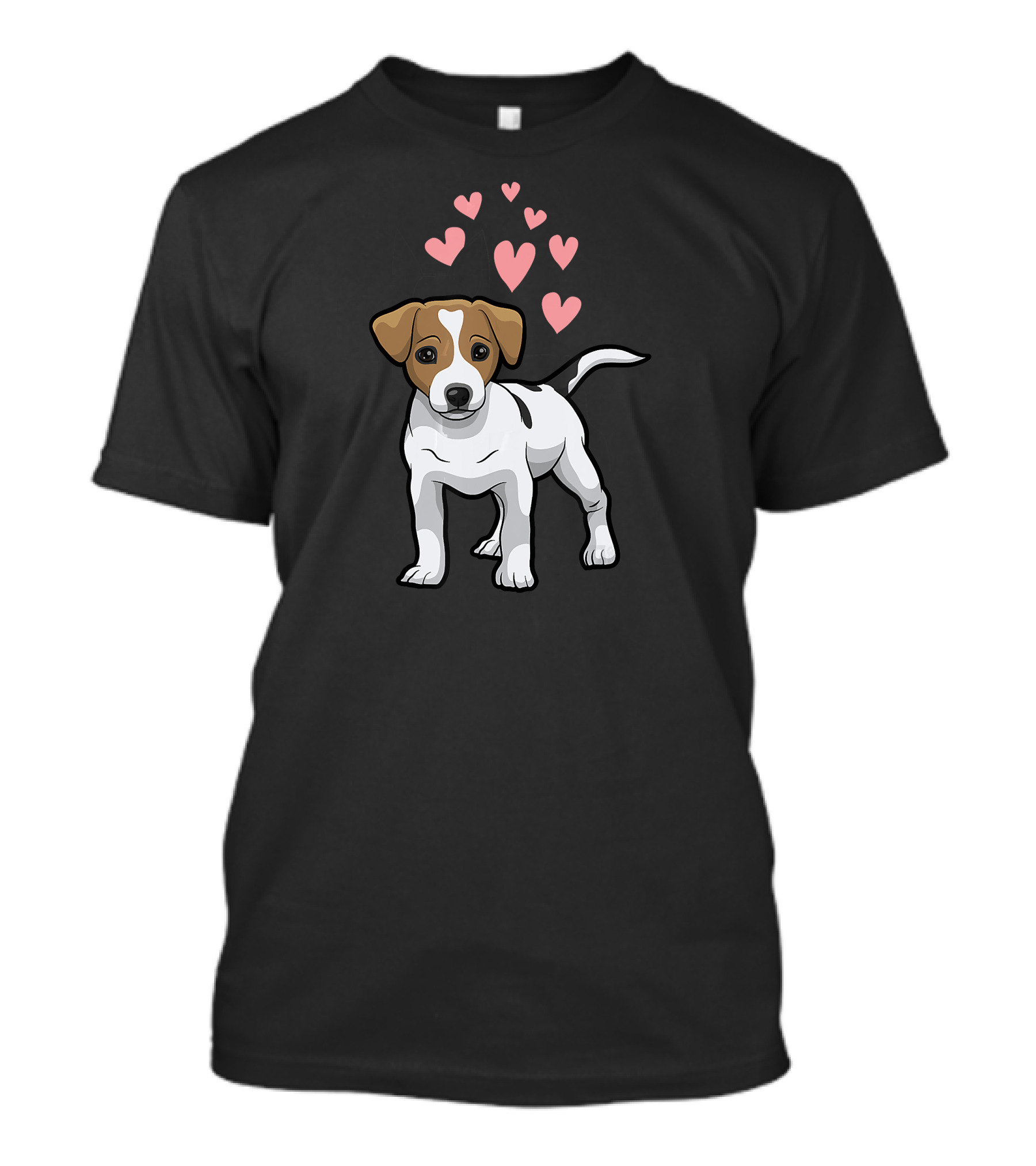 Jack Russell Terrier With Pink Hearts T-Shirt