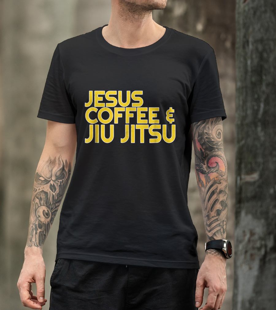 Jesus Coffee And Jiu Jitsu For Christian Enthusiasts T-Shirt