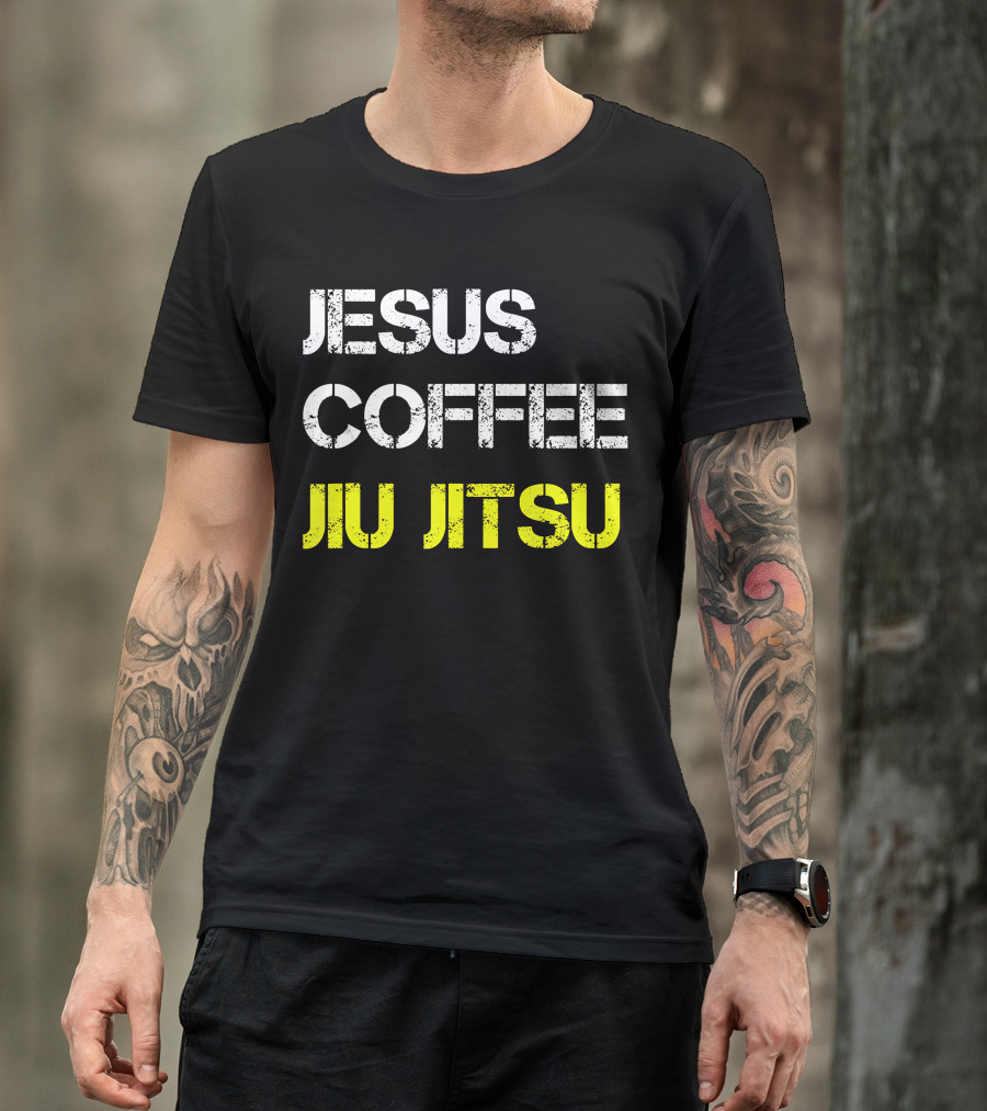 Jesus Coffee Jiu Jitsu BJJ Wrestling MMA Judo Martial Arts T-Shirt