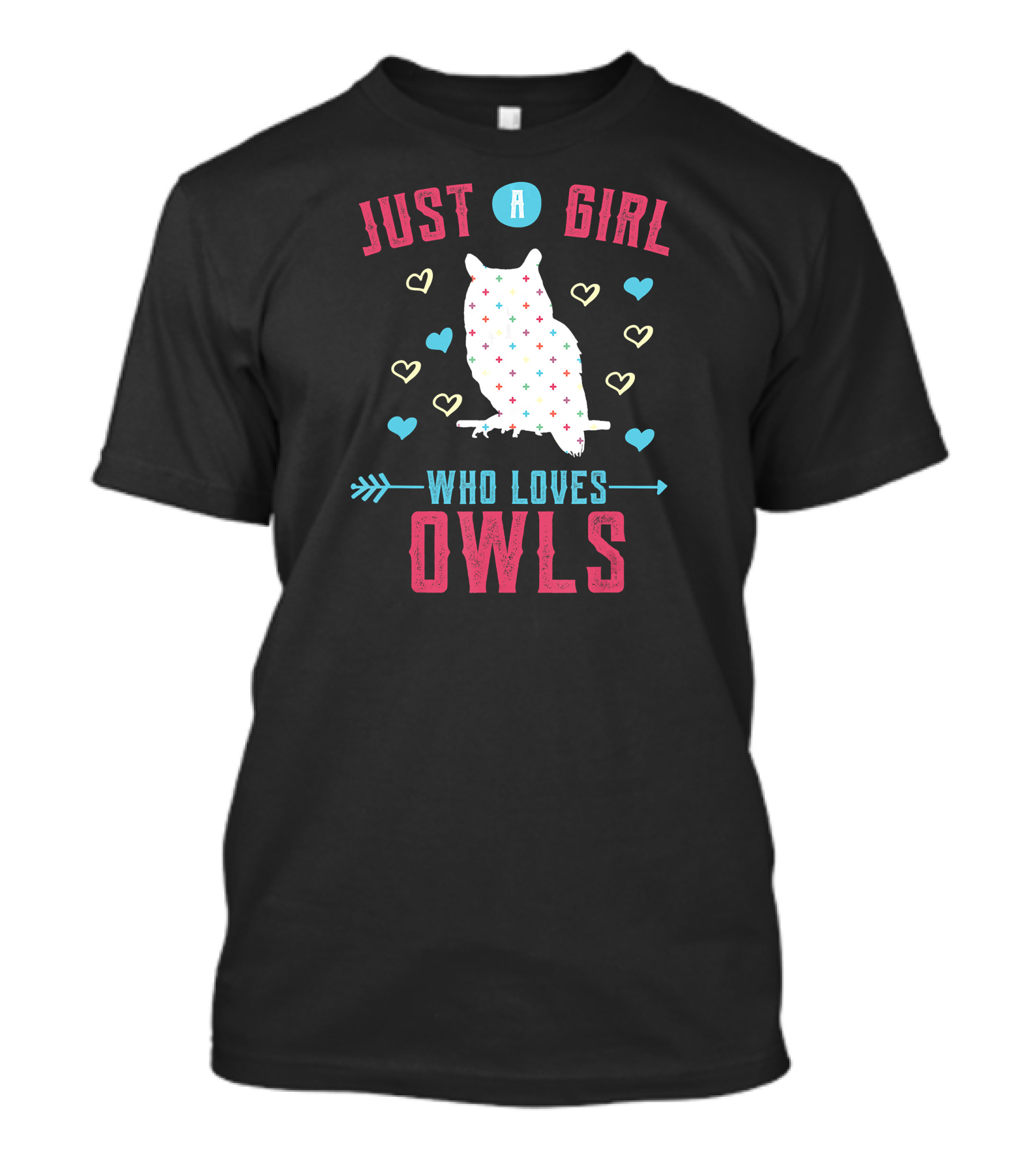 JUST A GIRL WHO LOVES OWLS HEARTS AND ARROW T-Shirt