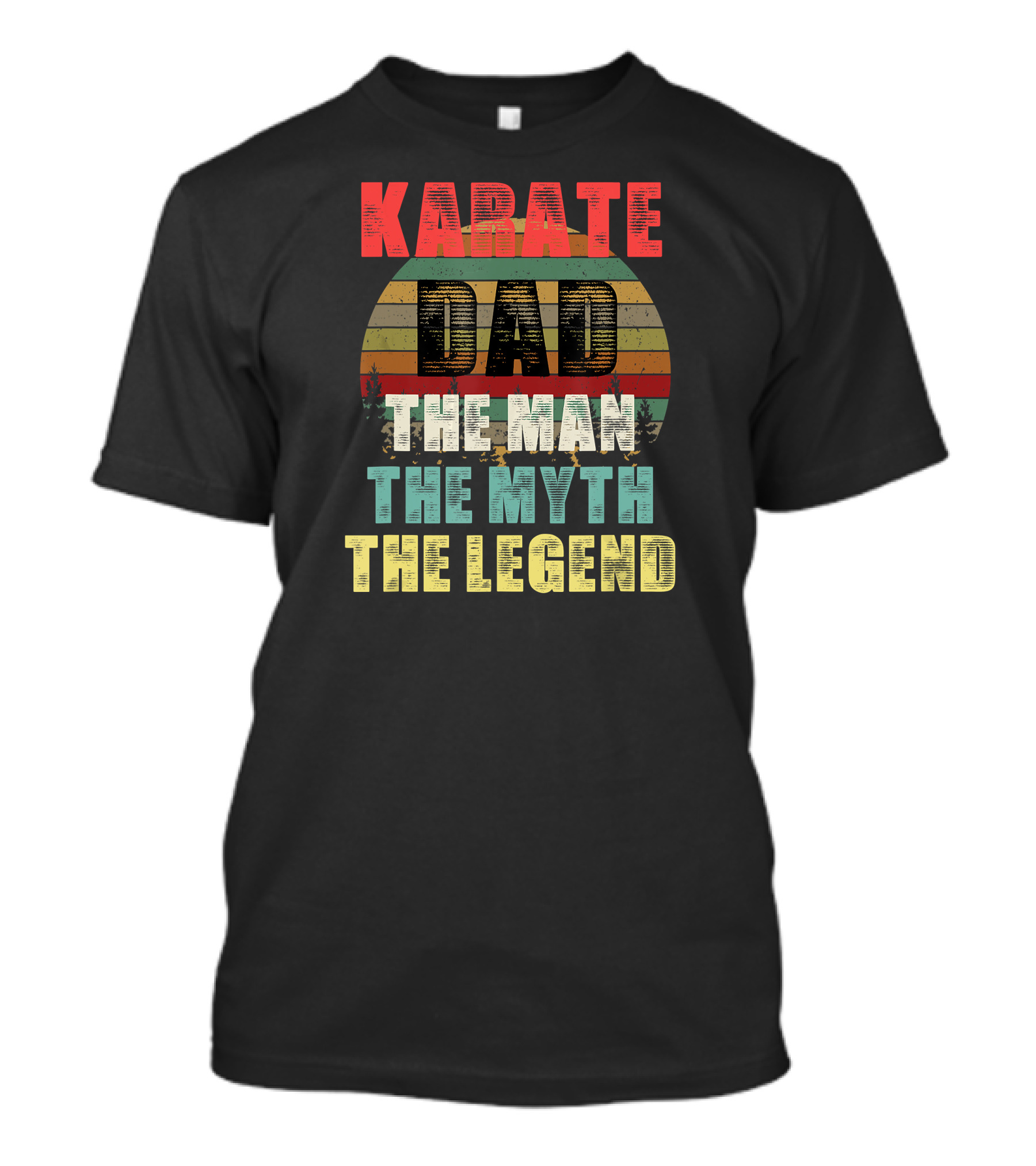 KARATE DAD THE MAN THE MYTH THE LEGEND VINTAGE STRIPES T-Shirt