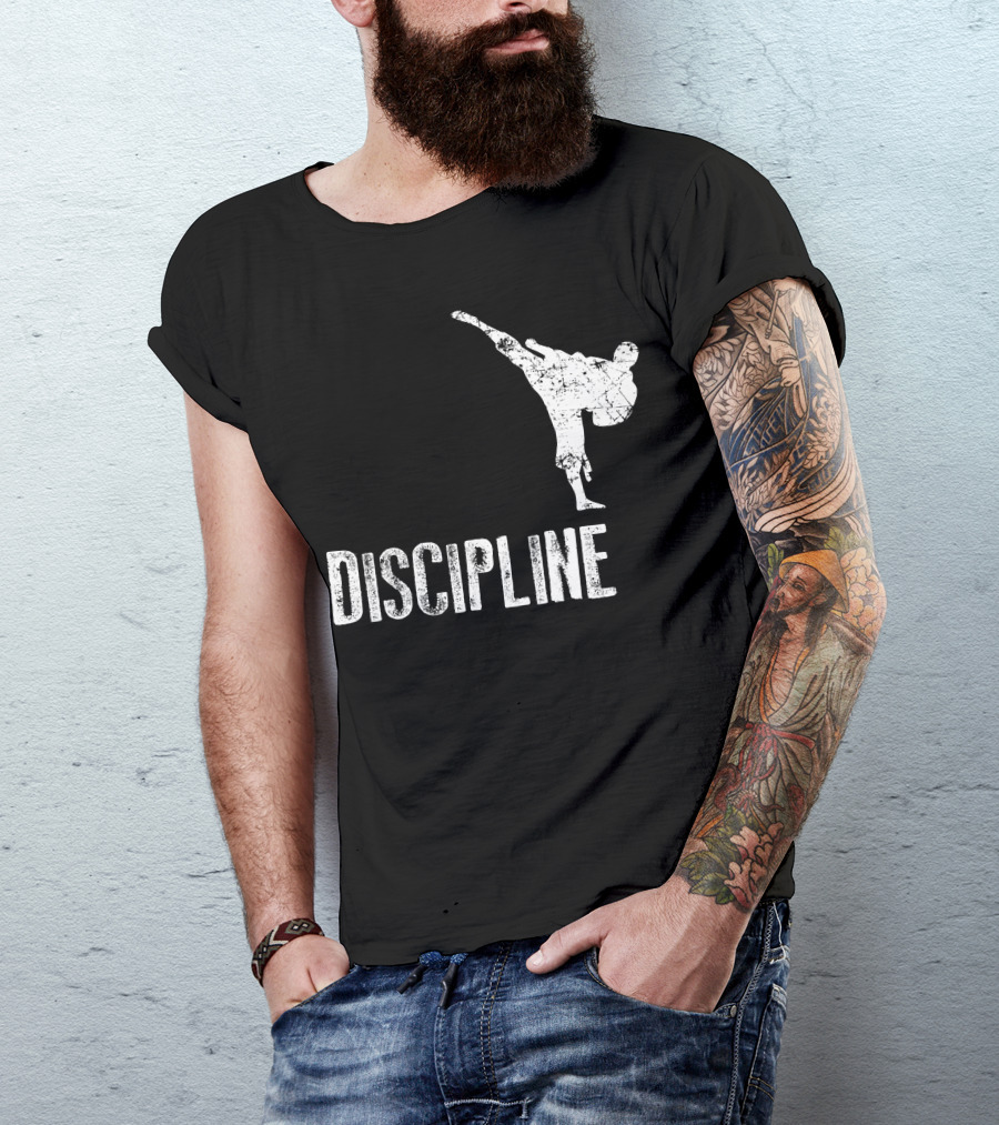 Karate Discipline Cool Martial Arts High Kick T-Shirt