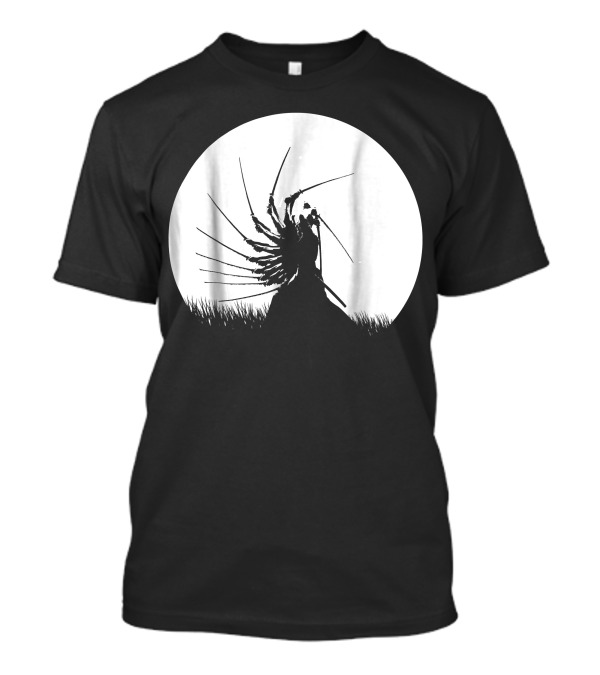 Kendo Shinai Aikido Silhouette Moon Japan Martial Arts T-Shirt