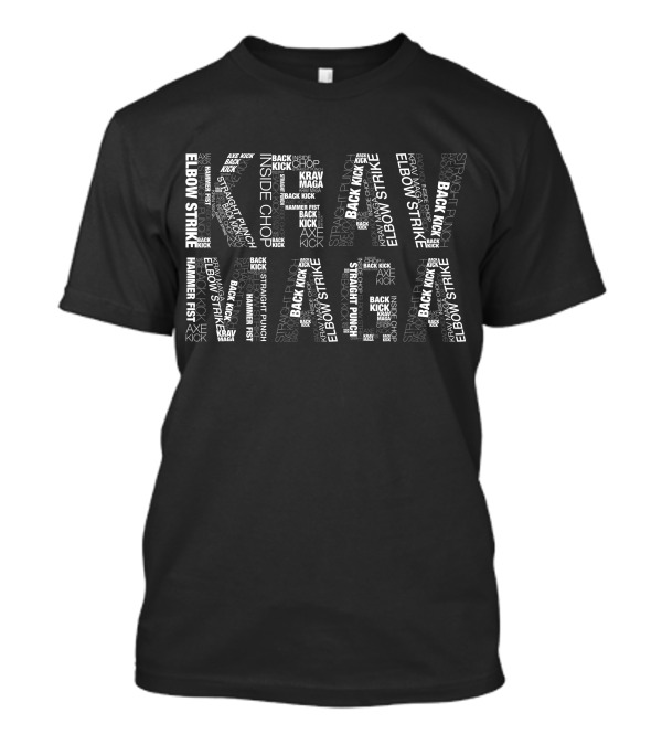 Krav Maga Back Kick Elbow Strike Inside Chop Hammer Fist Straight Punch Self Defense T-Shirt