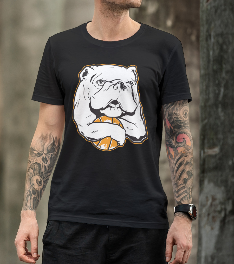 Bulldog Holding Basketball T-Shirt