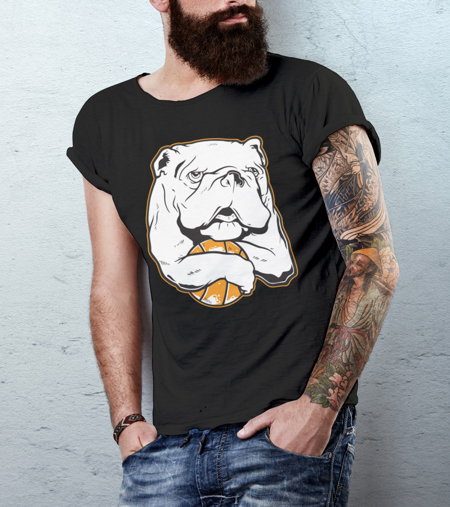 Bulldog Holding Basketball T-Shirt