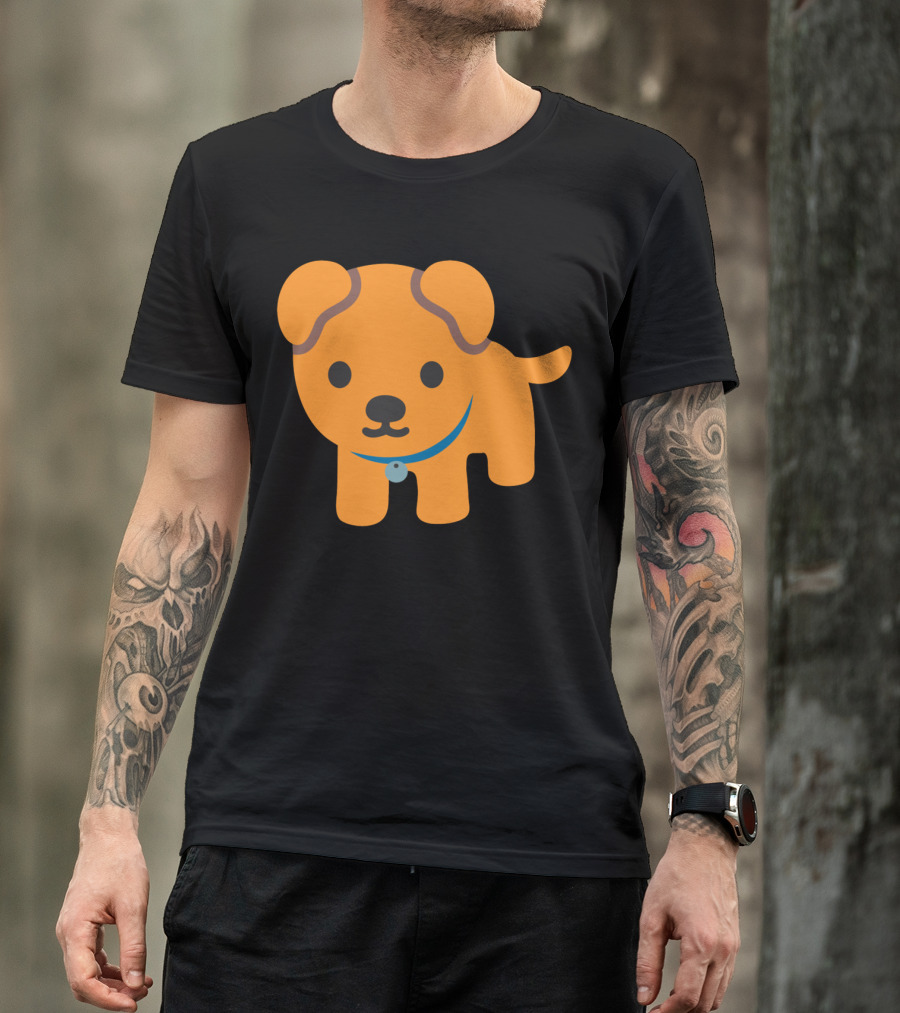 Whats Up Dog Cute Cartoon Orange Puppy With Blue Collar T-Shirt