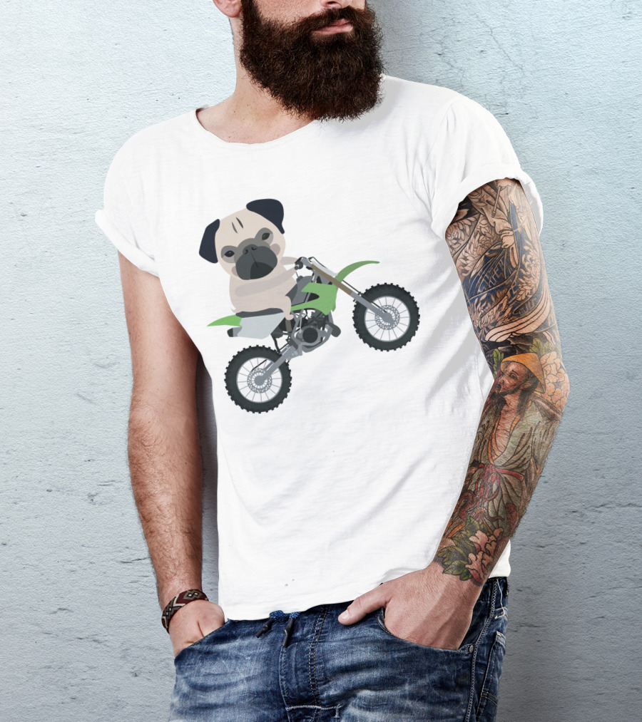 PugPet Dirt Bike Rider T-Shirt