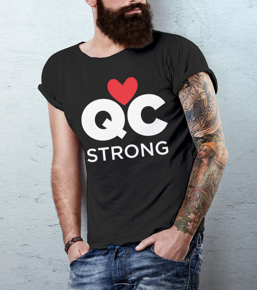 QC Strong Quad City Strong Heart T-Shirt