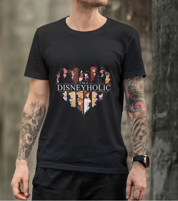 I'm A Disneyholic Heart Featuring Iconic Disney Princesses T-Shirt