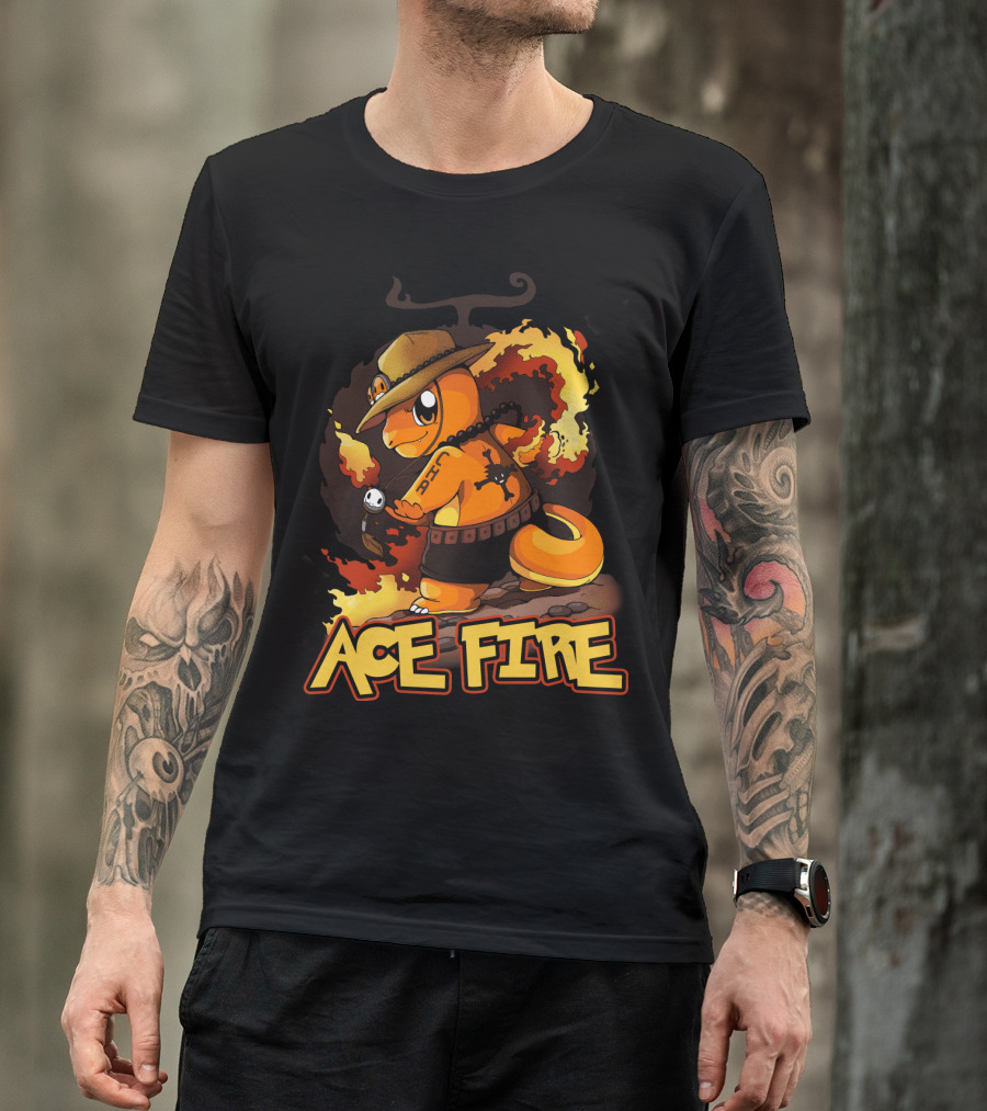 Ace Fire Charmander One Piece Crossover T-Shirt