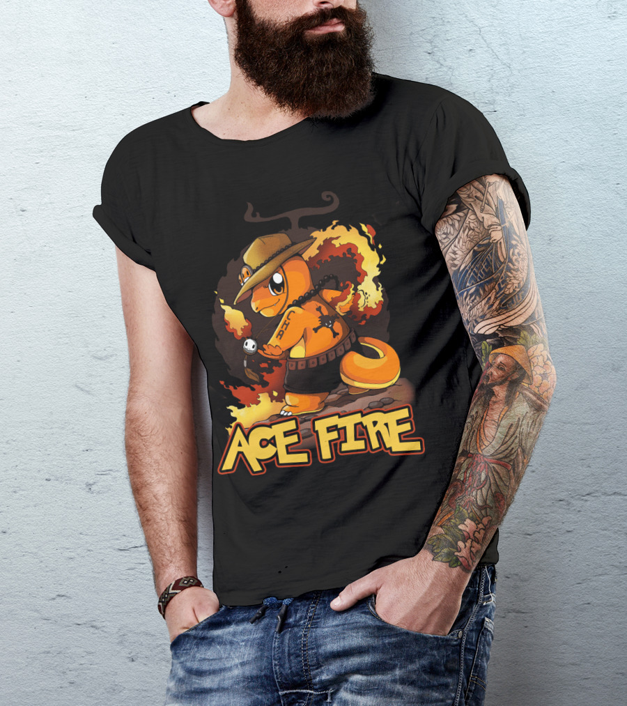 Ace Fire Charmander One Piece Crossover T-Shirt
