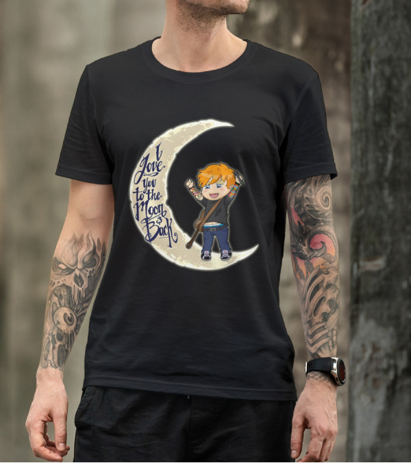 I Love You To The Moon And Back - Cartoon Guitar Character T-Shirt