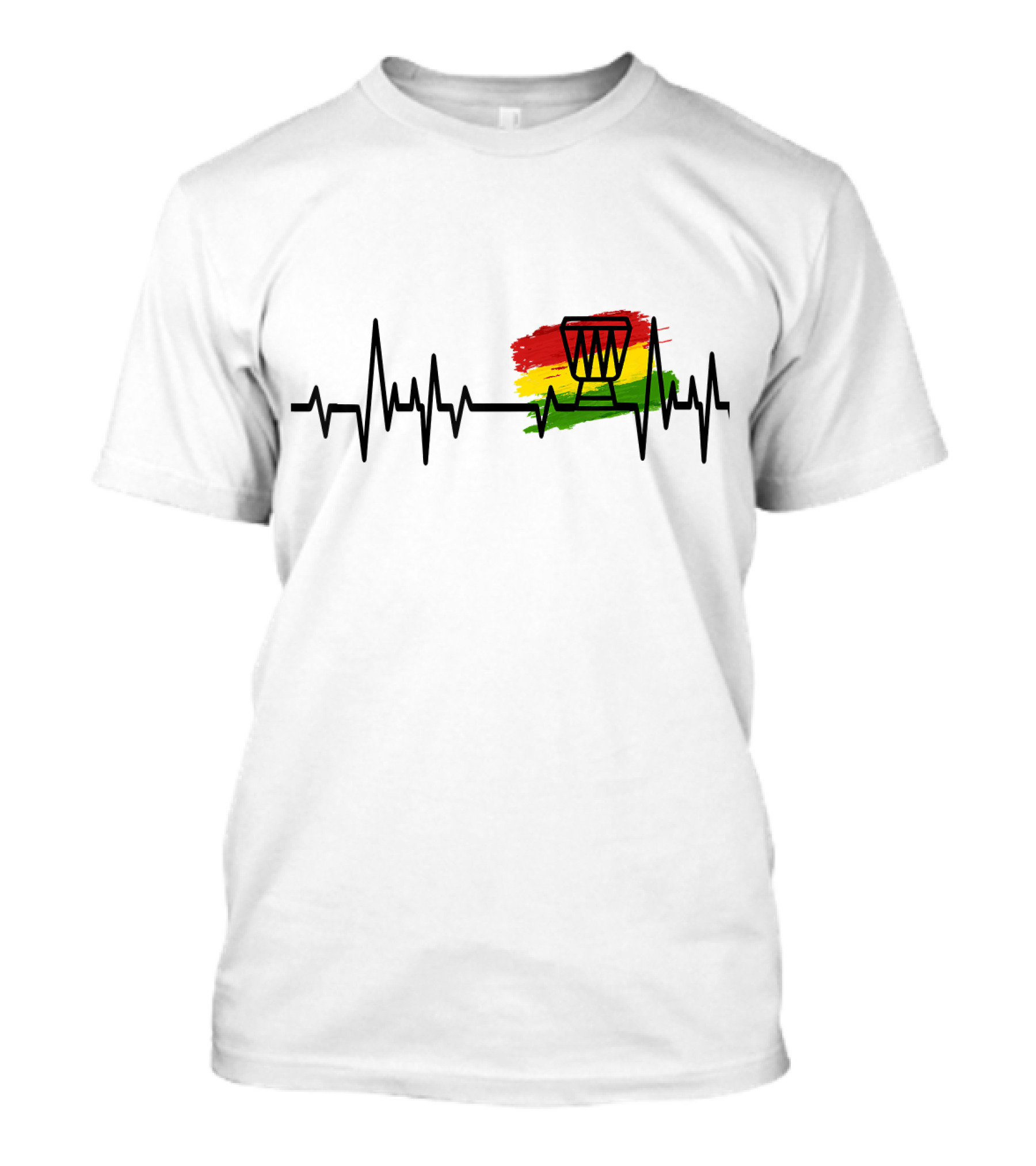 Heartbeat Djembe Reggae Drum Rhythm T-Shirt