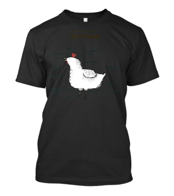 Anatomy Of A Chicken With Labels And Sketchy T-Shirt