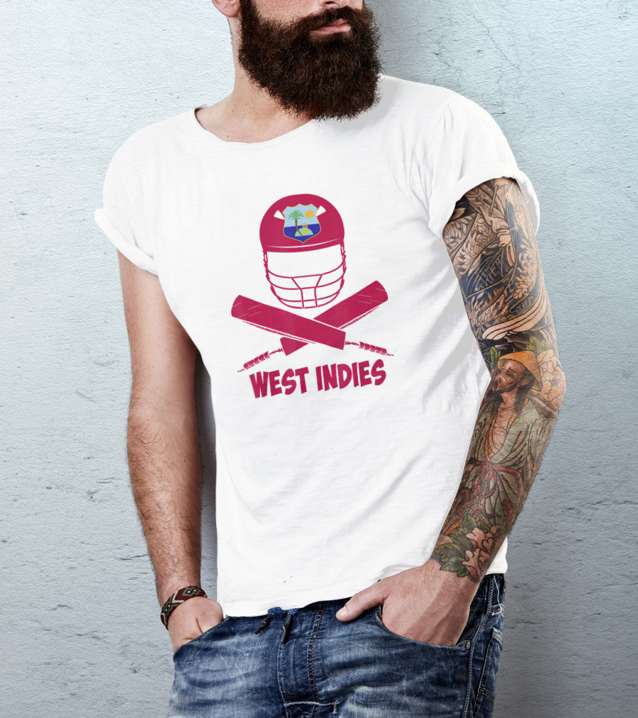 West Indies Cricket Helmet And Crossed Bats T-Shirt