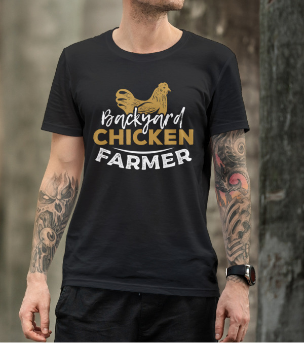 Backyard Chicken Farmer Hen Outline Rustic T-Shirt