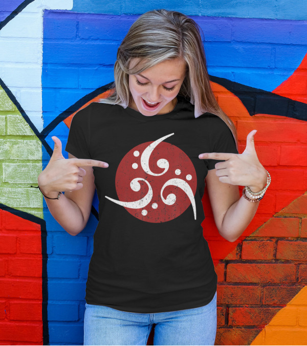 Bass Clef Symbol Trio On Vintage Red Circle For Bassist Player T-Shirt