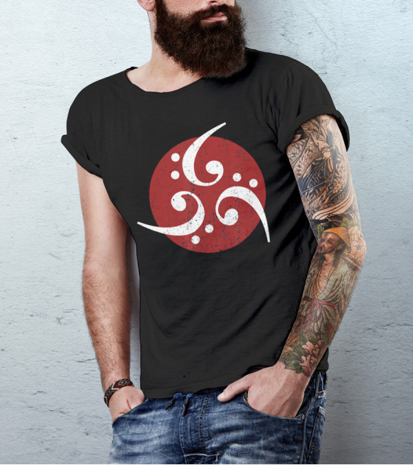 Bass Clef Symbol Trio On Vintage Red Circle For Bassist Player T-Shirt