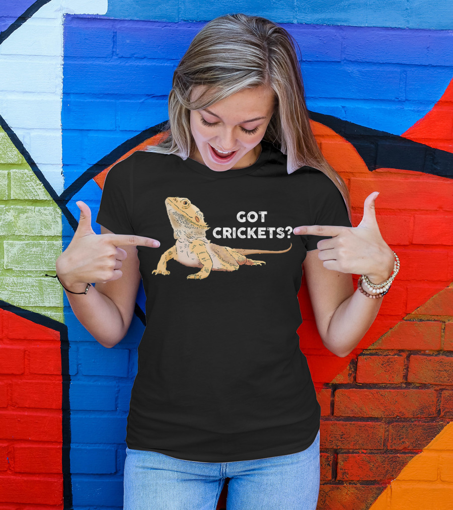 Got Crickets? Bearded Dragon Funny Lizard Reptile Love T-Shirt