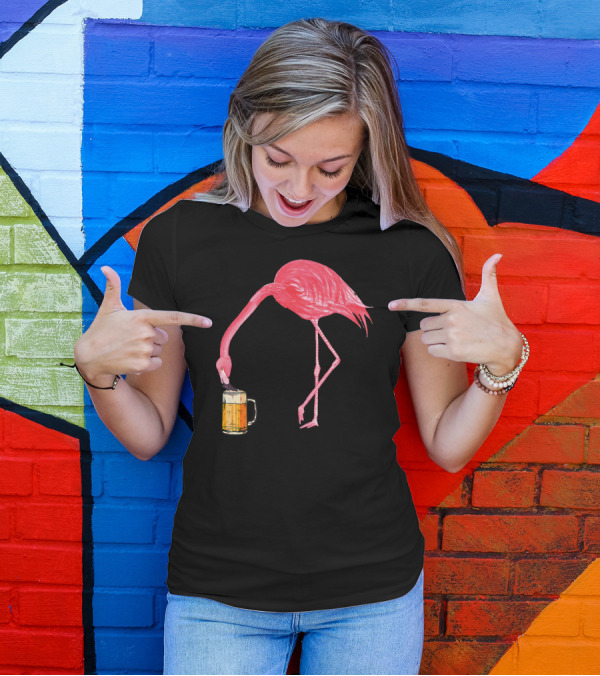 Flamingo With Beer Mug - Beer Lover's Party T-Shirt