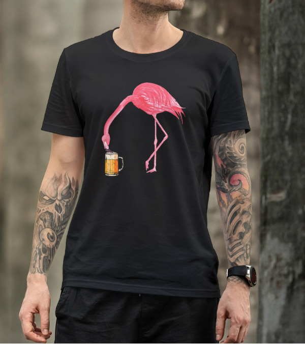 Flamingo With Beer Mug - Beer Lover's Party T-Shirt
