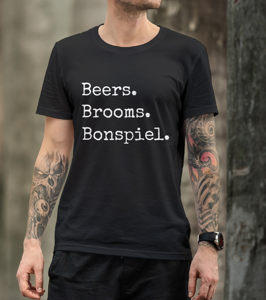 Beers Brooms Bonspiel Curling Tournament Event T-Shirt